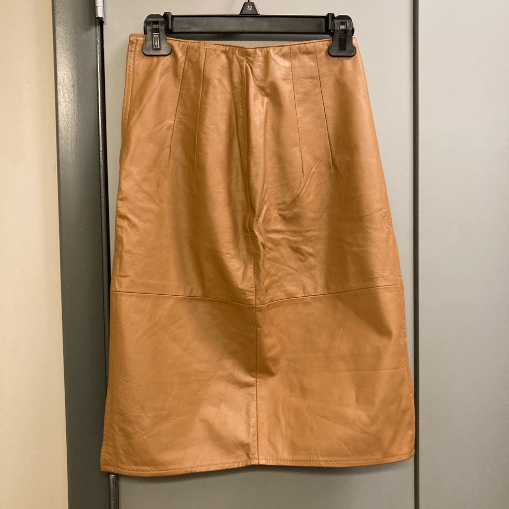 Tan Leather Skirt